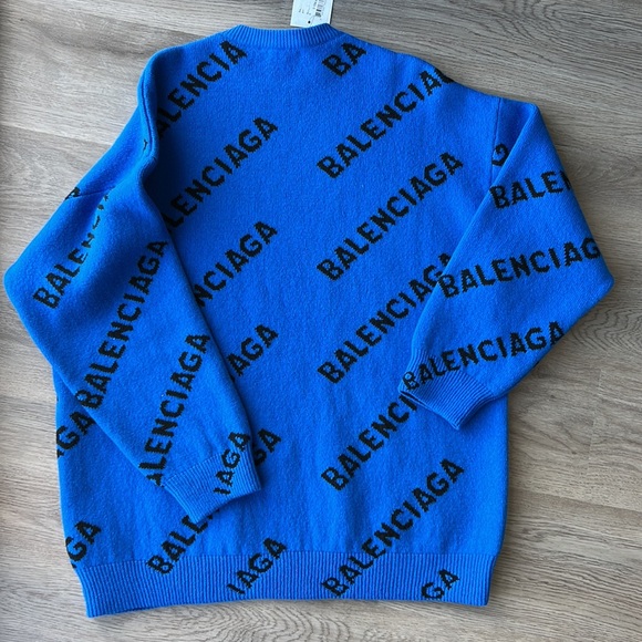 Balenciaga Sweaters Nwt Balenciaga Allover Logo Sweater Poshmark